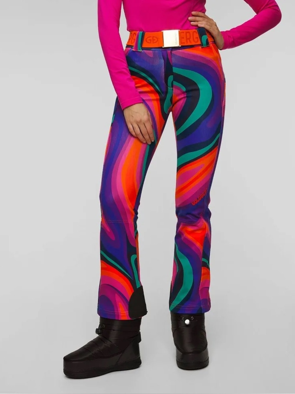 Goldbergh Pippa Fairy Ski Pants Multi Colored Print NWT US 8 Waterproof Belt